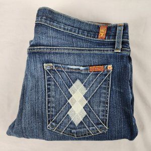 7 For All Mankind Blue Straight Jeans